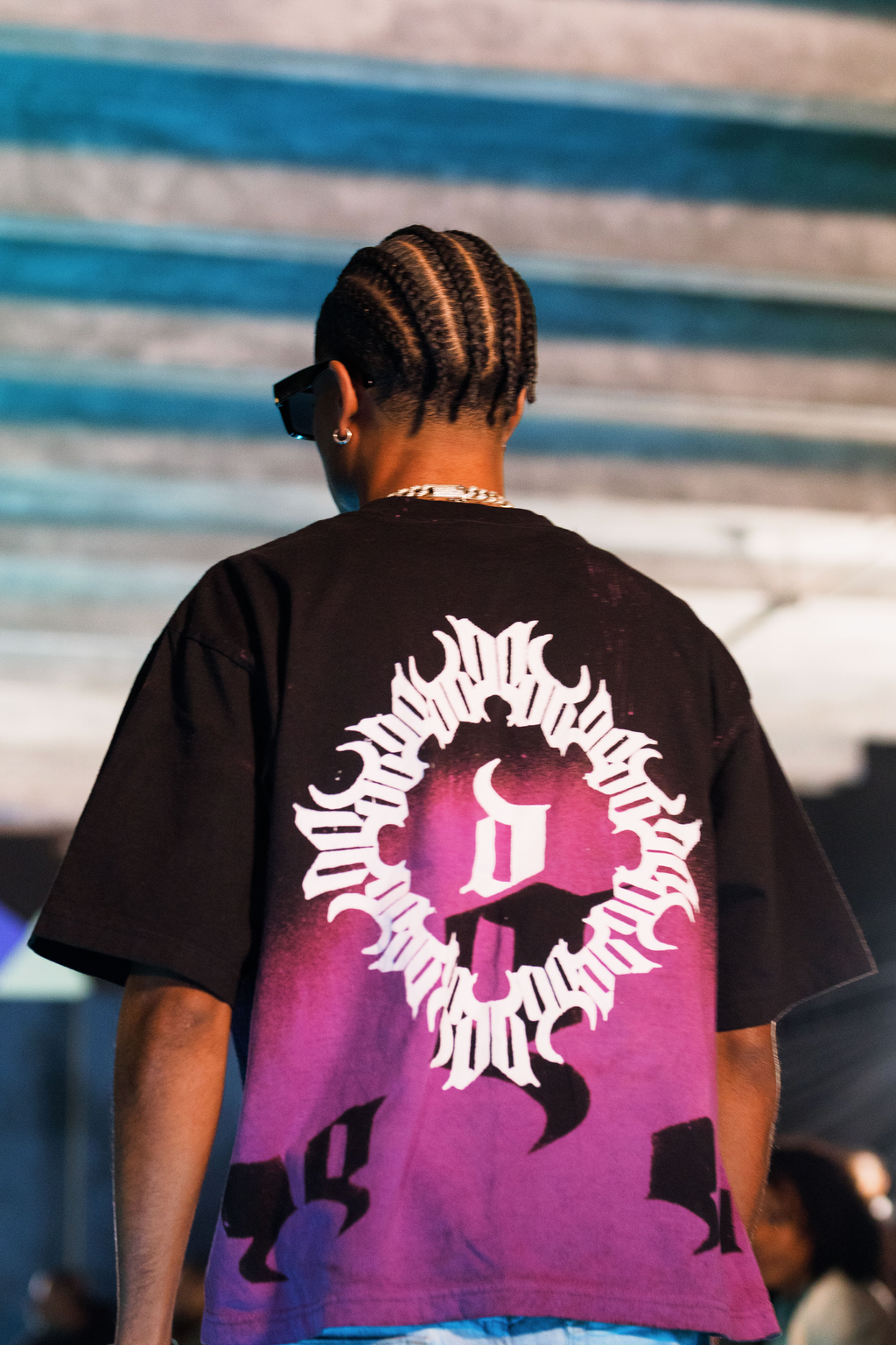 Purple Wockesha Reign Drop Shoulder T-shirt by De Vinci featuring a relaxed fit and stylish design.