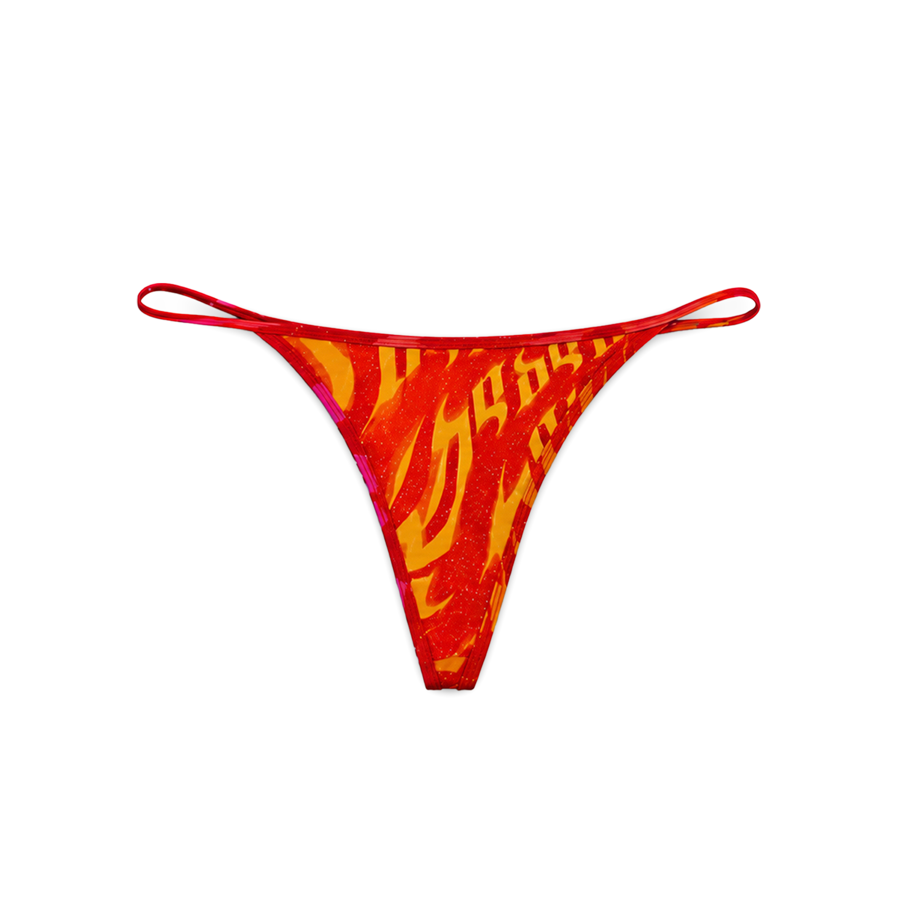 Red tropical bliss bikini set by De Vinci featuring a cut-out design and matching bottoms, perfect for summer beachwear.